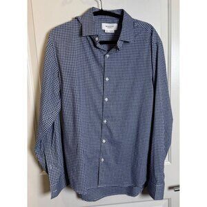 Ministry Of Supply Mens Blue Gingham Button-Down Shirt M Slim Fit Workwear